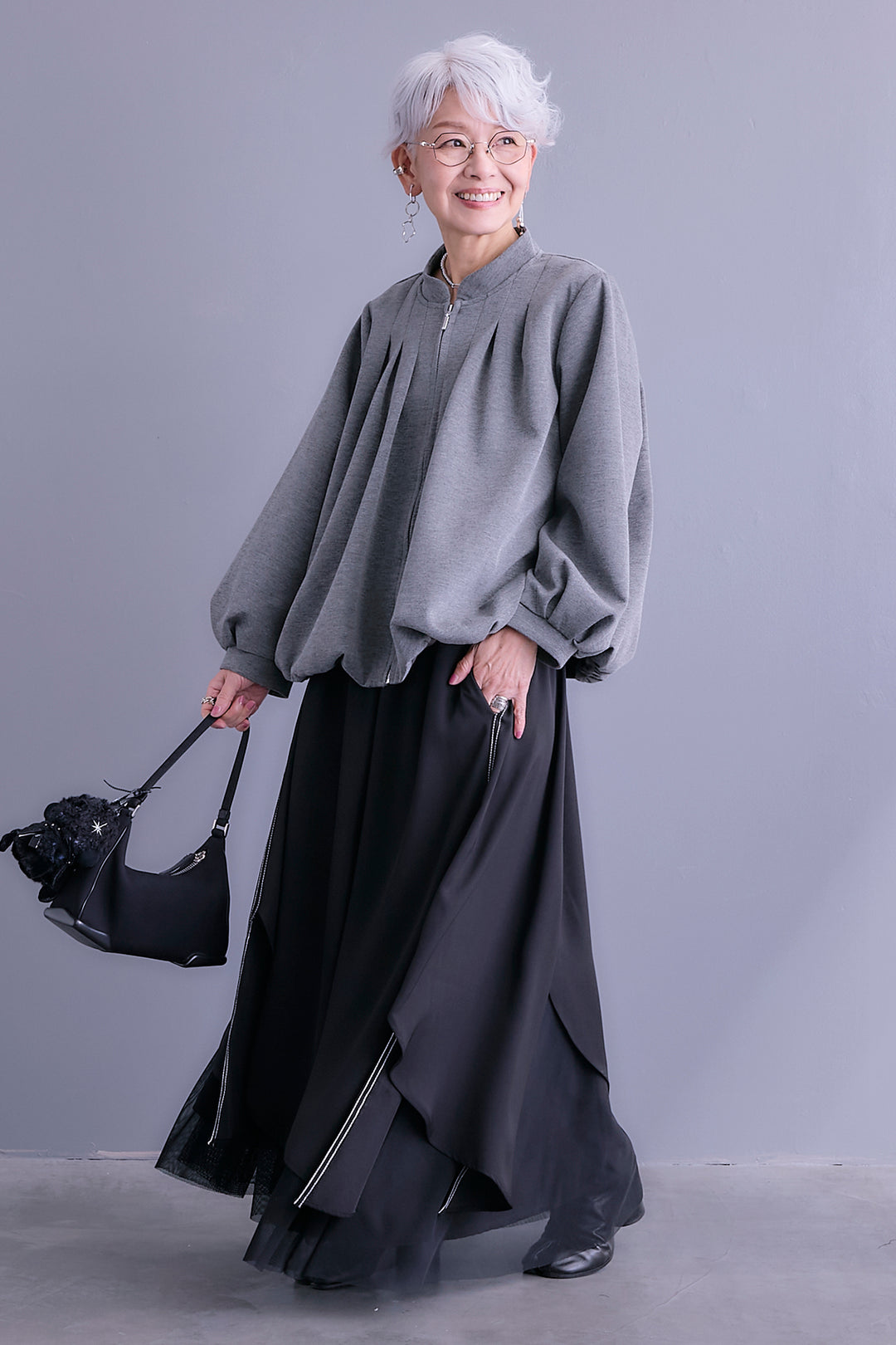 【予約】タックデザインバルーンシルエットブルゾン