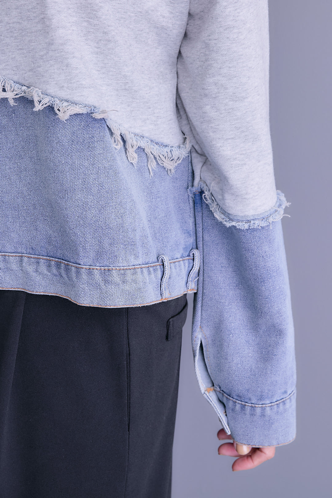 【予約】デニムコンビアシンメトリープルオーバー