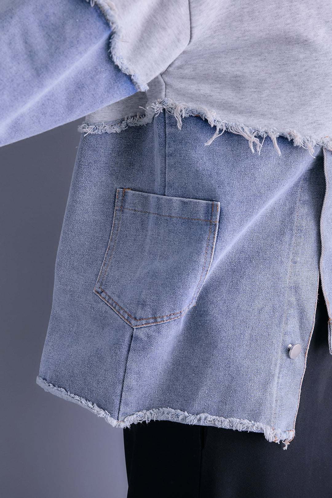 【予約】デニムコンビアシンメトリープルオーバー