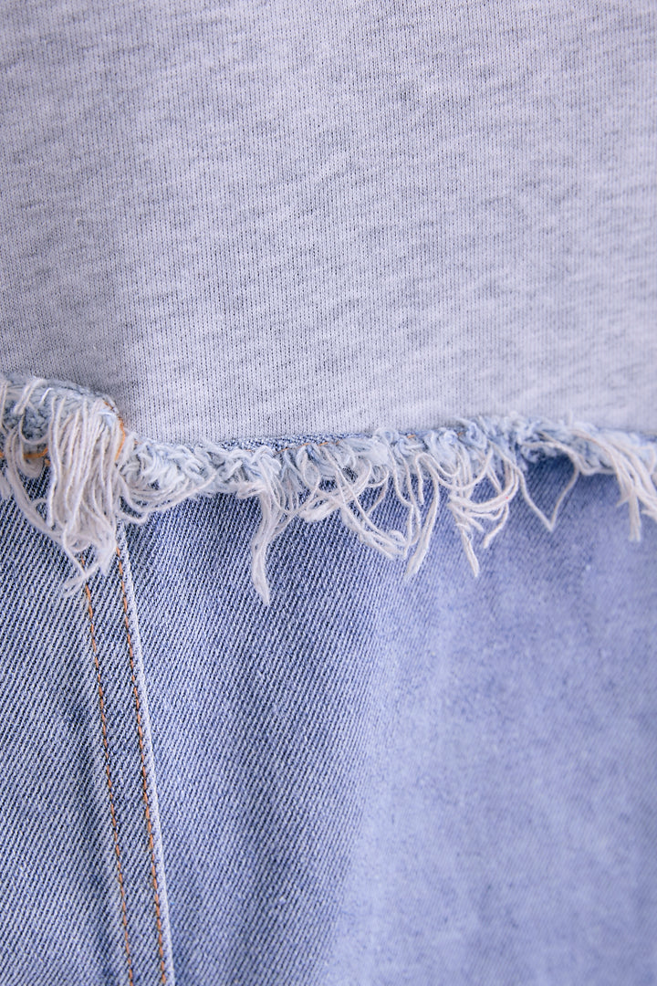 【予約】デニムコンビアシンメトリープルオーバー