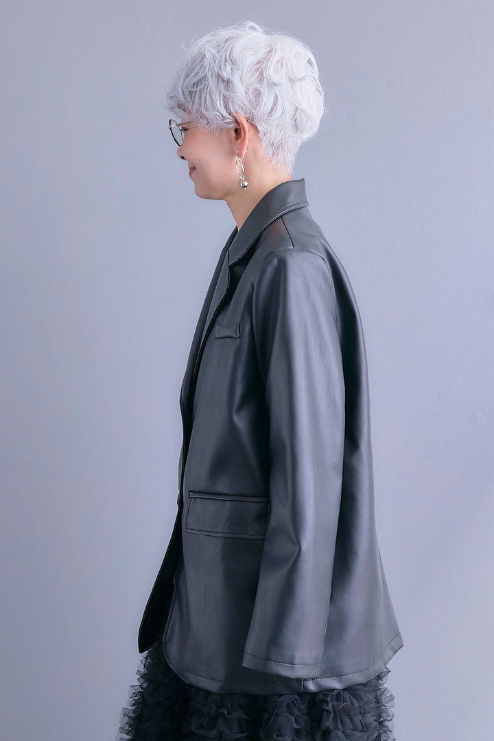【予約】ソフトレザーテーラードジャケット