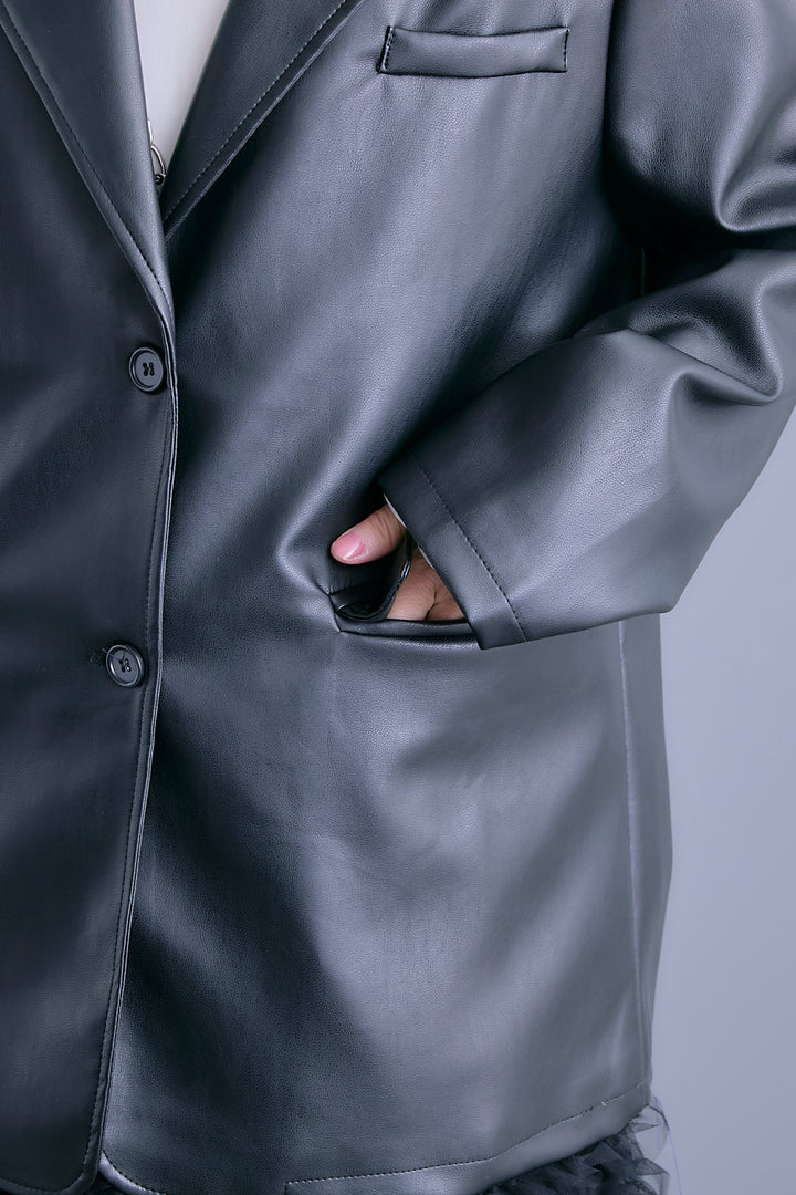 【予約】ソフトレザーテーラードジャケット