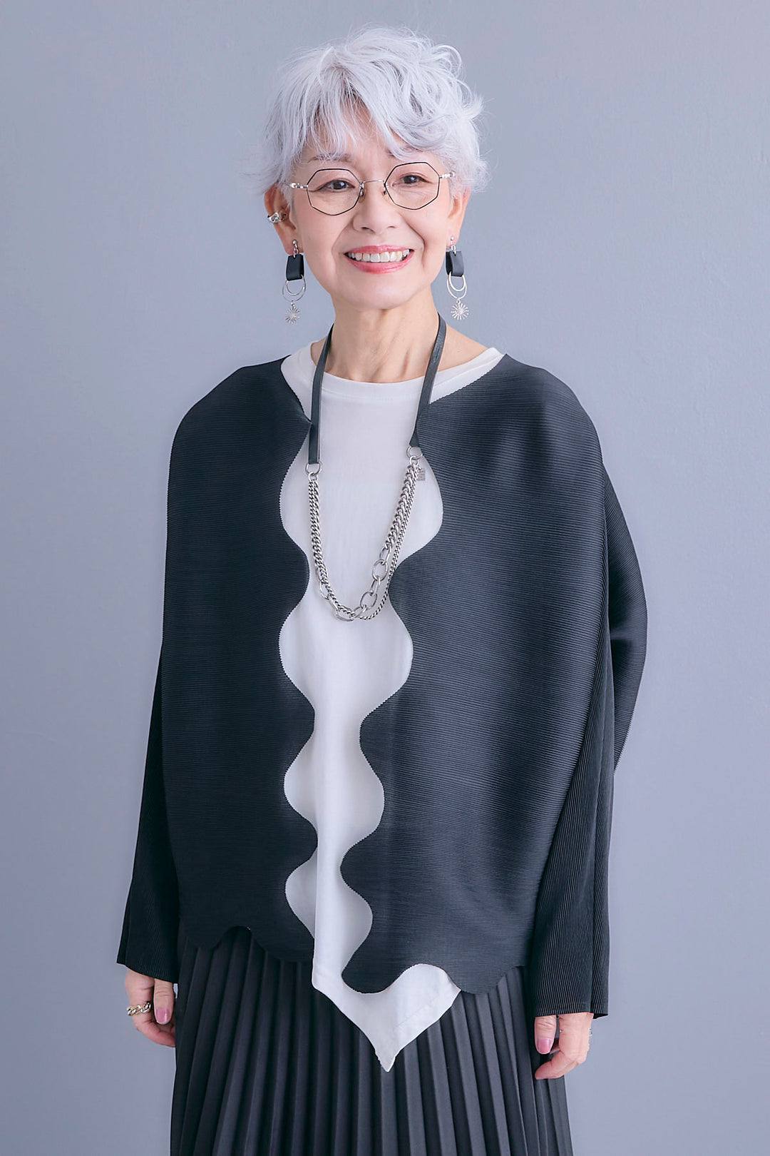 【予約】ウェーブラインプリーツカーディガン