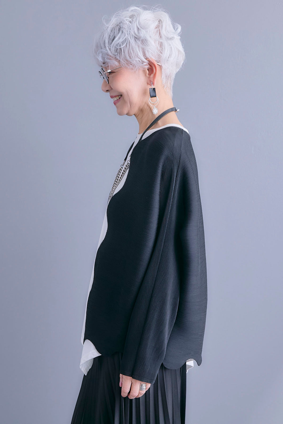 【予約】ウェーブラインプリーツカーディガン