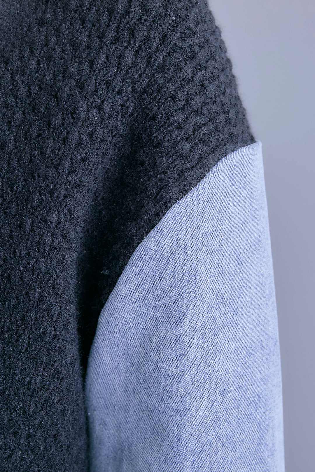 【予約】デニムスリーブニットオーバーカーデ