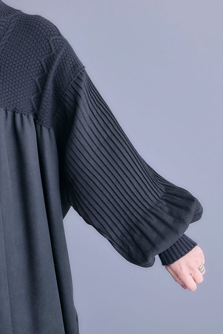 【予約】コーデュロイ×ニットコンビキーネックワンピース