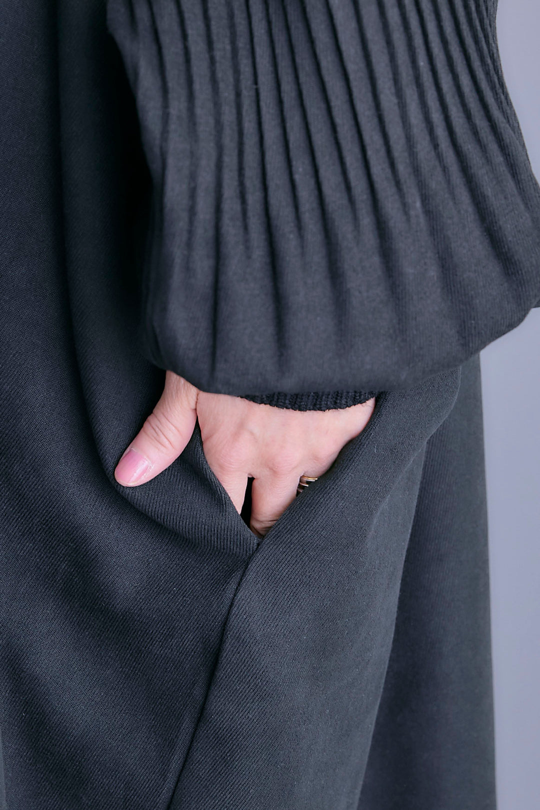 【予約】コーデュロイ×ニットコンビキーネックワンピース