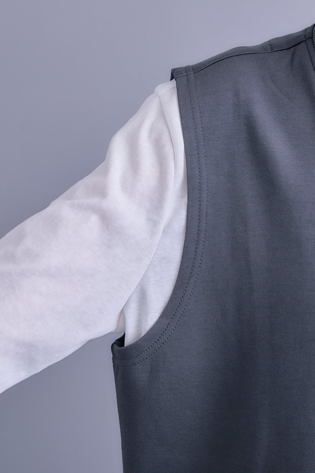 【SET】ZIPオープンVネックベスト+アシメロンT+スズランモノトーンフレアスカート(2set)