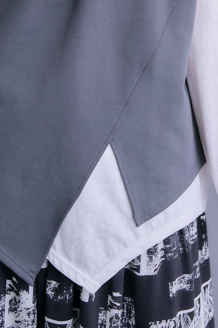 【予約】ZIPオープンVネックベスト+アシメロンT