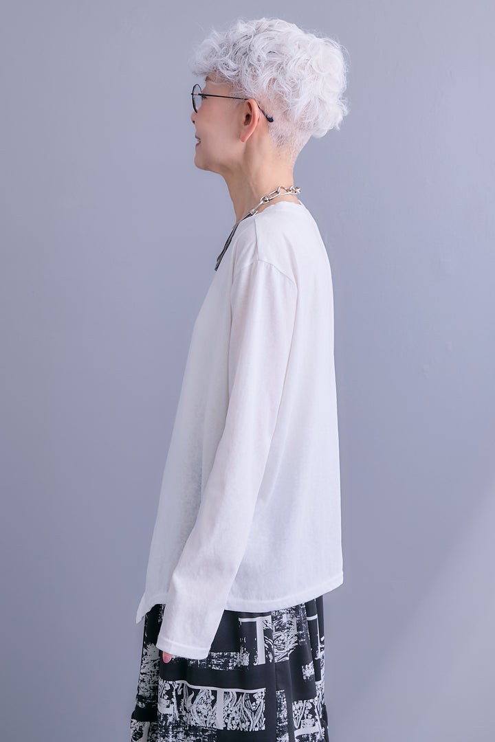 【SET】ZIPオープンVネックベスト+アシメロンT+スズランモノトーンフレアスカート(2set)