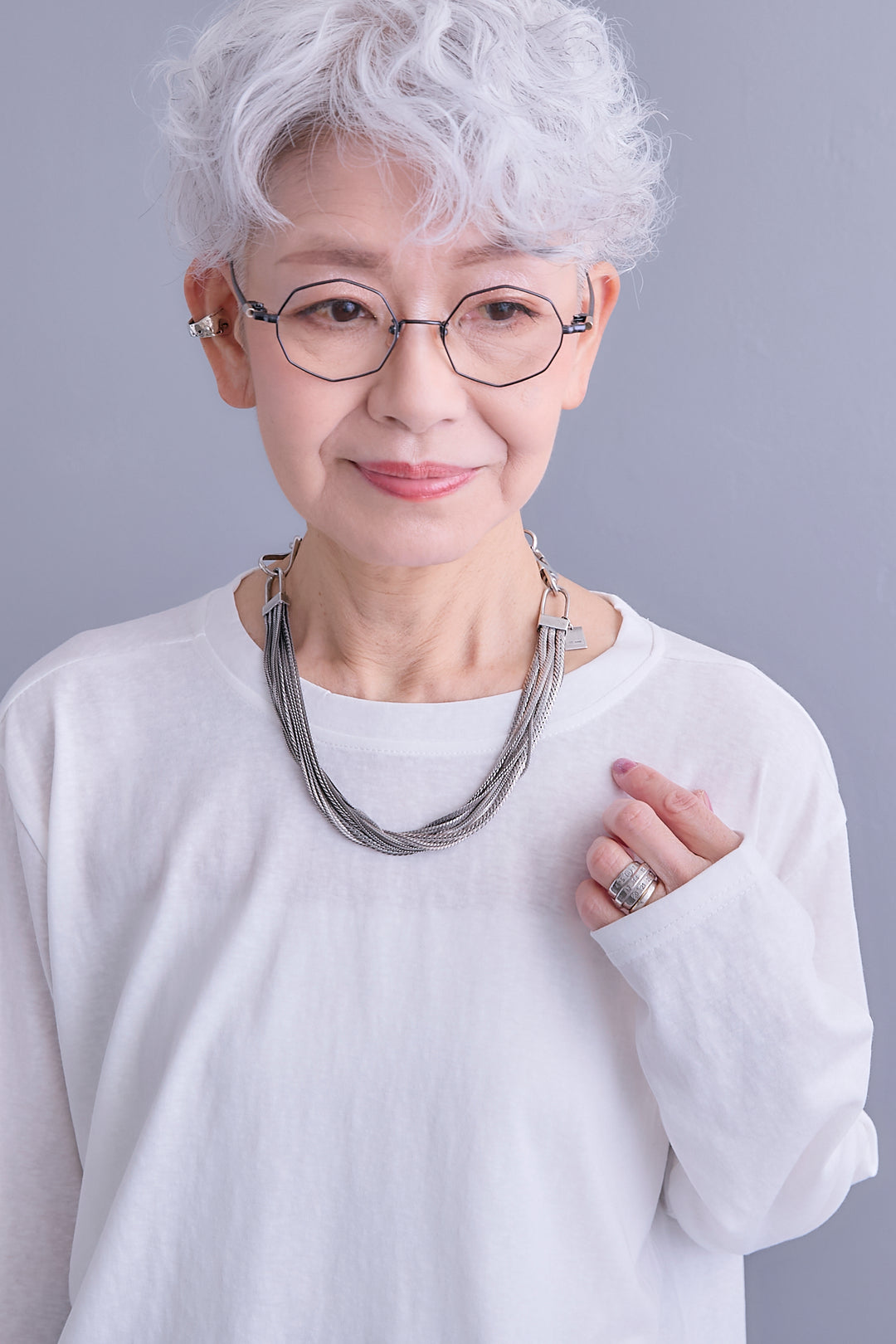 【SET】ZIPオープンVネックベスト+アシメロンT+スズランモノトーンフレアスカート(2set)