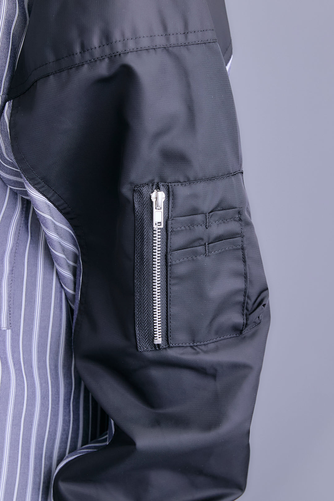 【予約】MA-1スリーブストライプシャツワンピース