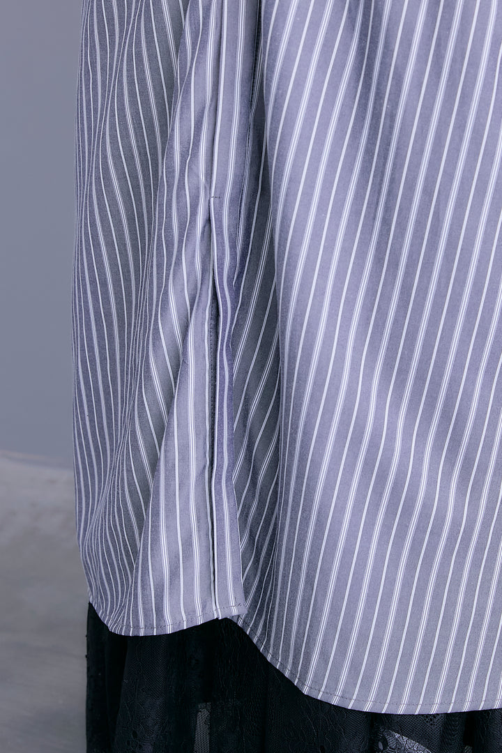 【予約】MA-1スリーブストライプシャツワンピース