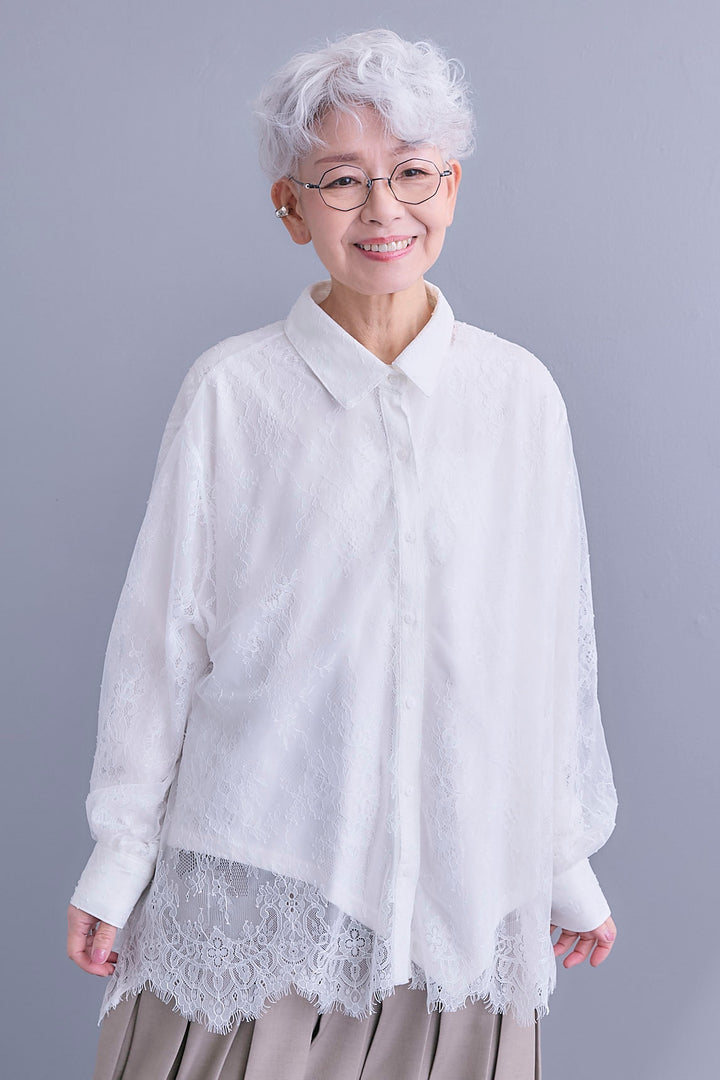 【予約】アイラッシュレースボリュームスリーブシャツ