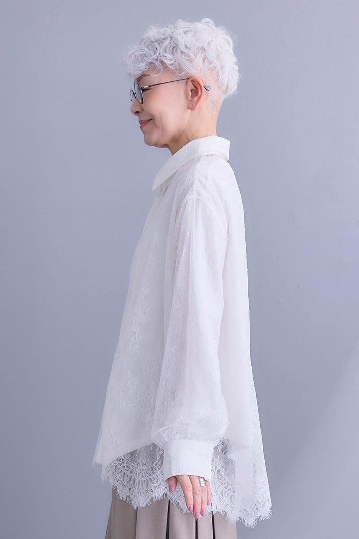 【予約】アイラッシュレースボリュームスリーブシャツ