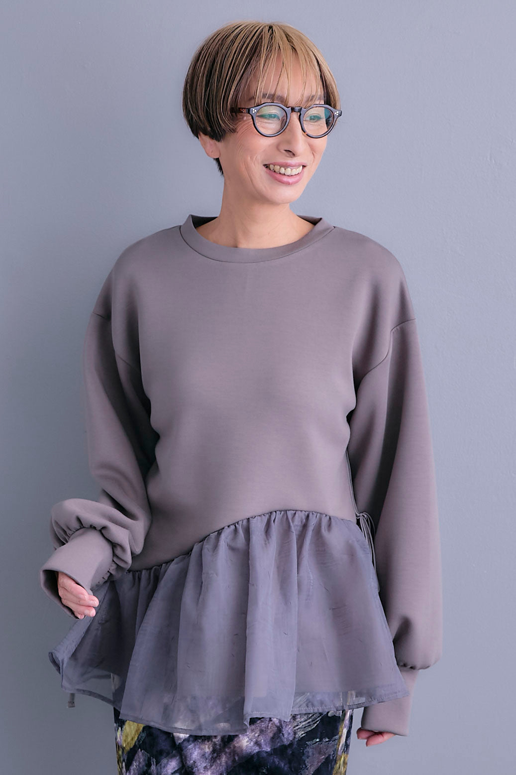 【予約】アシメペプラムオーガンジートップス