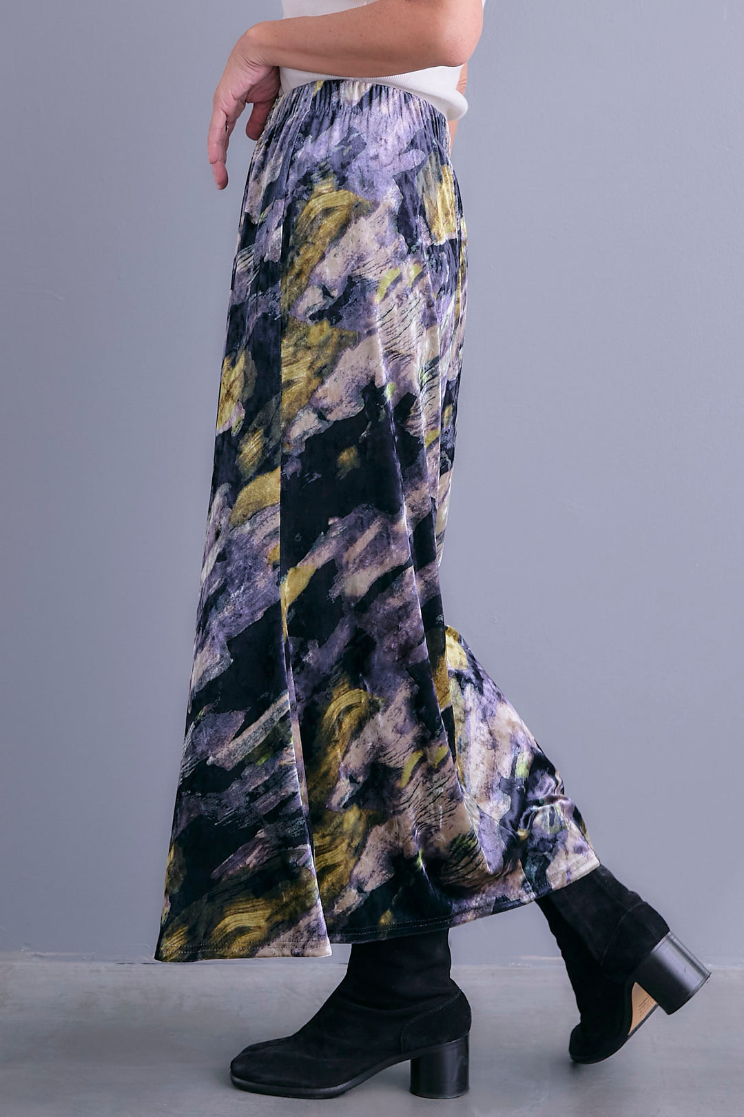 【SET】アシメペプラムオーガンジートップス+ベロアニュアンスアートスカート(2set)