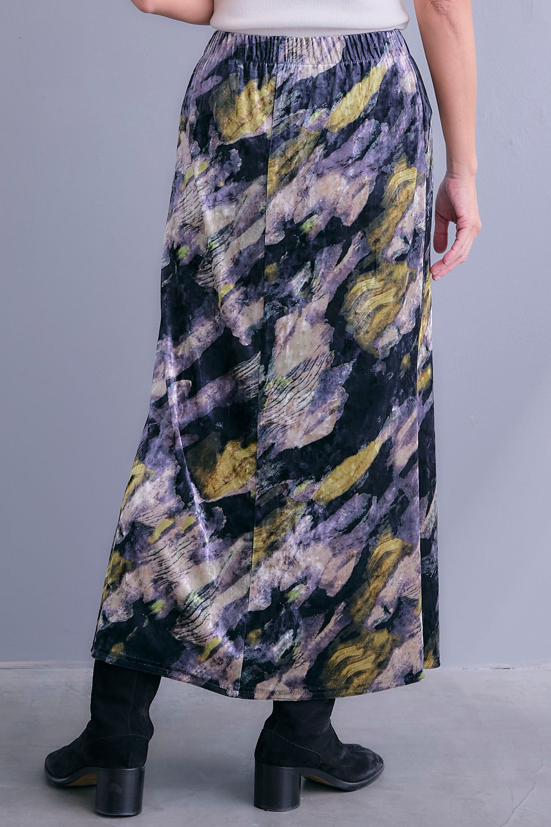 【SET】アシメペプラムオーガンジートップス+ベロアニュアンスアートスカート(2set)