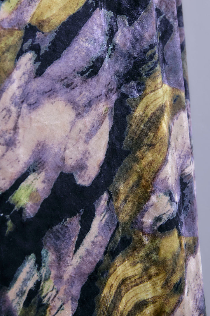 【SET】アシメペプラムオーガンジートップス+ベロアニュアンスアートスカート(2set)