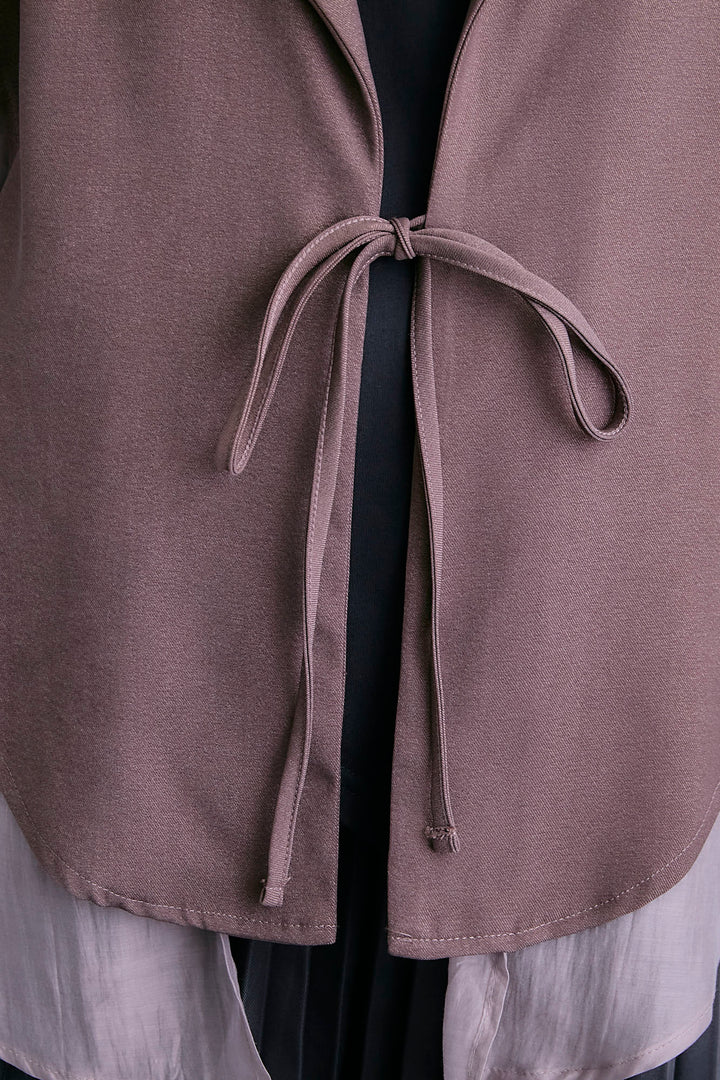 【SET】シアーシャツドッキングジャケット+アシンメトリーロンT+アシンメトリープリーツスカート(3set)