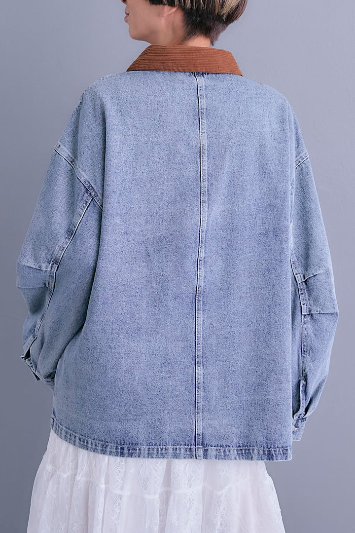 【SET】コーデュロイカラー10ozデニムジャケット+アシンメトリーロンT+ボックスプリーツロングスカート(3set)