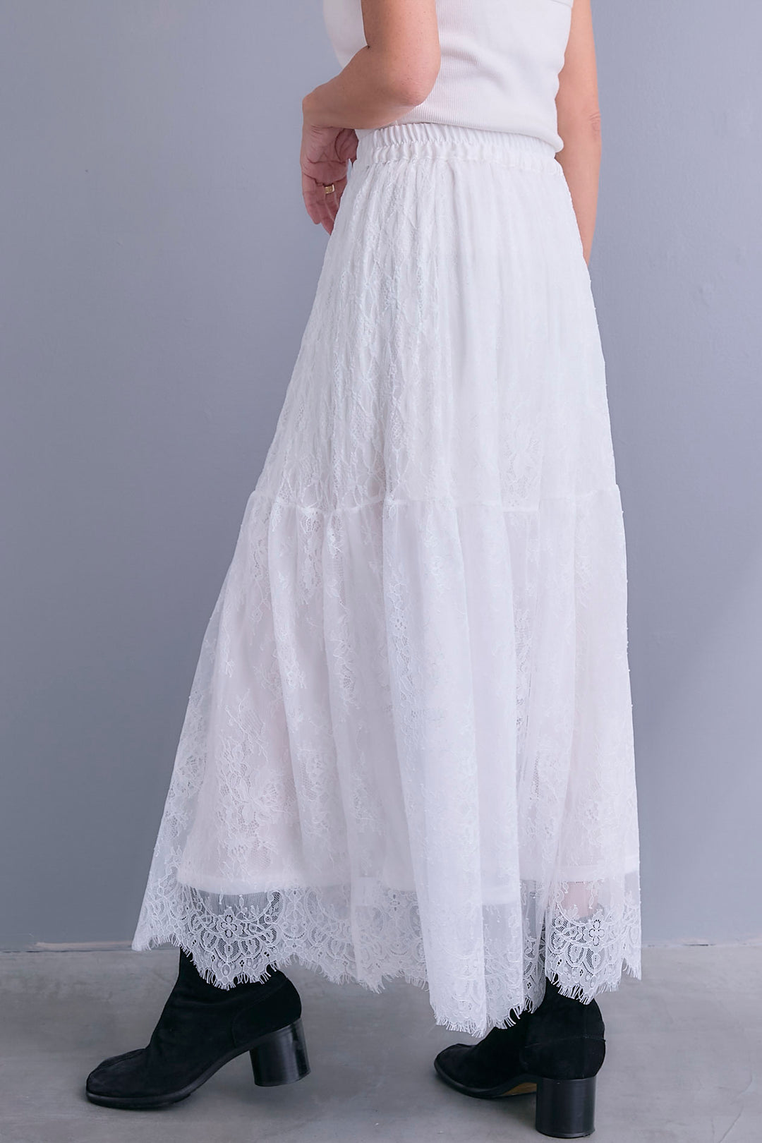 【予約】アイラッシュレースロングスカート