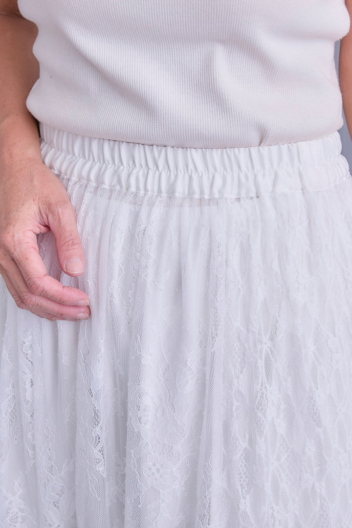 【SET】コーデュロイカラー10ozデニムジャケット+アシンメトリーロンT+アイラッシュレースロングスカート(3set)