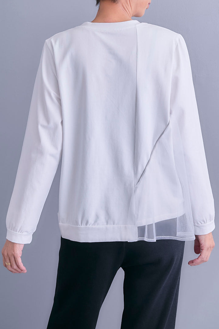 【予約】チュールギャザーアシメポケットプルオーバー