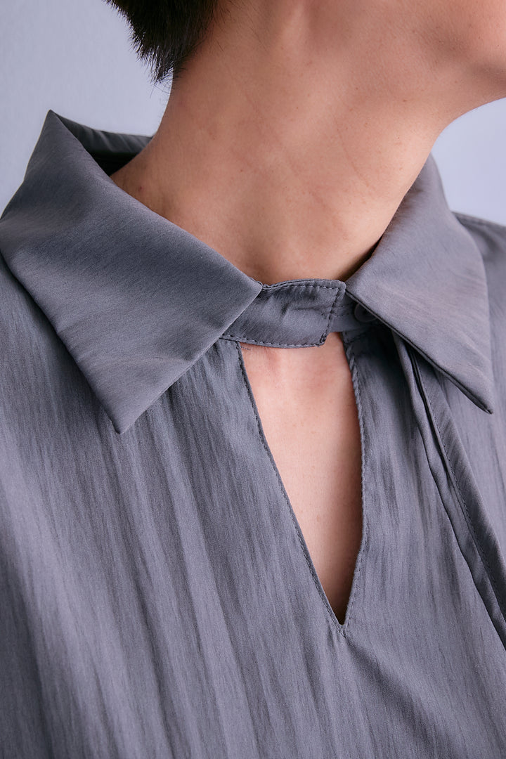 【SET】シアーオーガンジージャケットベスト+コードキーネックシャーリングデザインワンピース(2set)