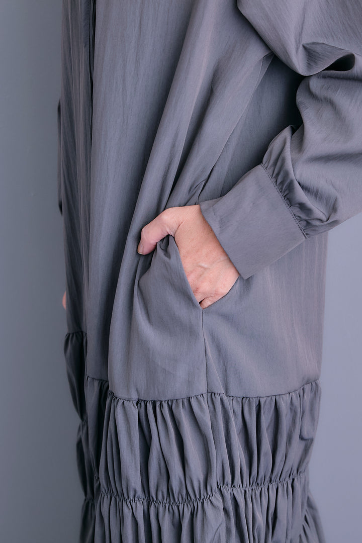 【予約】コードキーネックシャーリングデザインワンピース