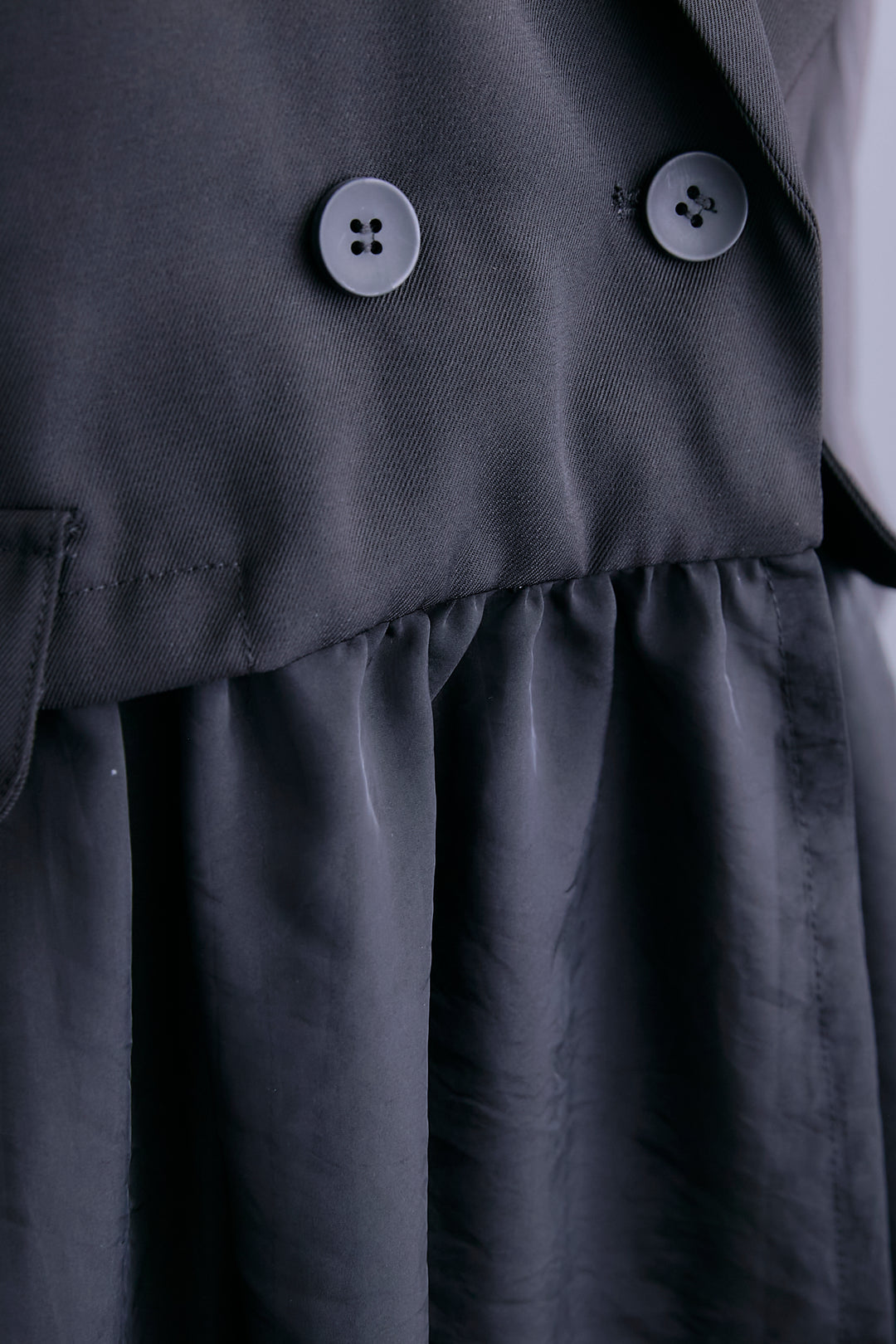 【SET】シアーオーガンジージャケットベスト+コードキーネックシャーリングデザインワンピース(2set)