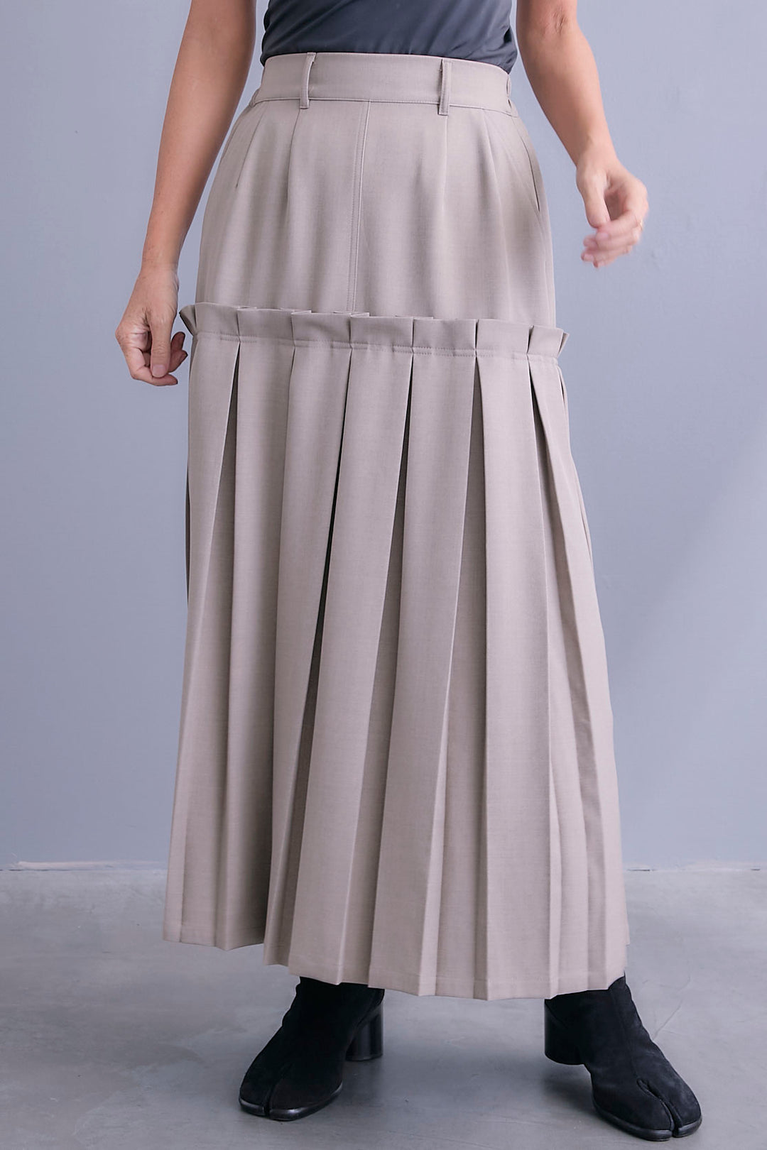 【予約】ボックスプリーツロングスカート