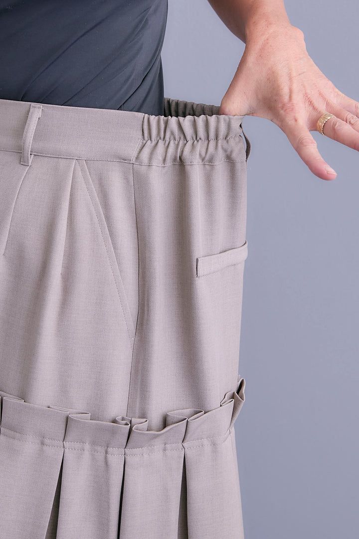 【SET】コーデュロイカラー10ozデニムジャケット+アシンメトリーロンT+ボックスプリーツロングスカート(3set)