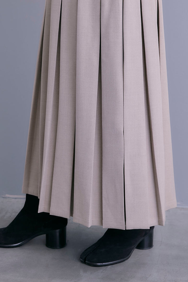 【SET】アイラッシュレースボリュームスリーブシャツ+アシンメトリーロンT+ボックスプリーツロングスカート(3set)