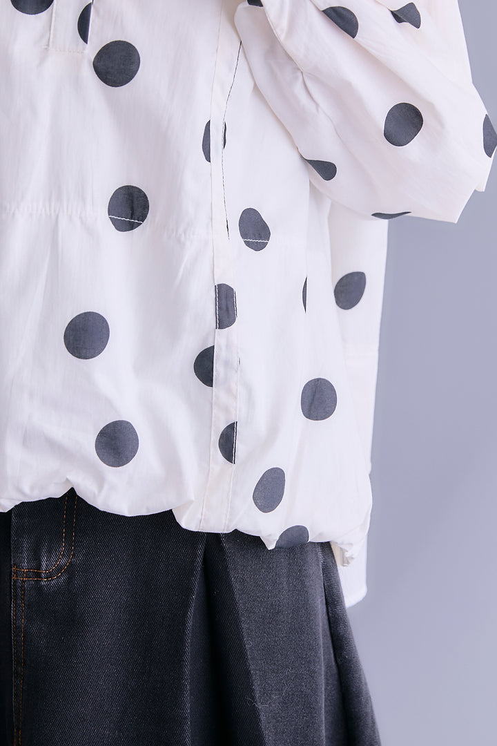 【予約】ドットバックレイヤードドレープブラウス