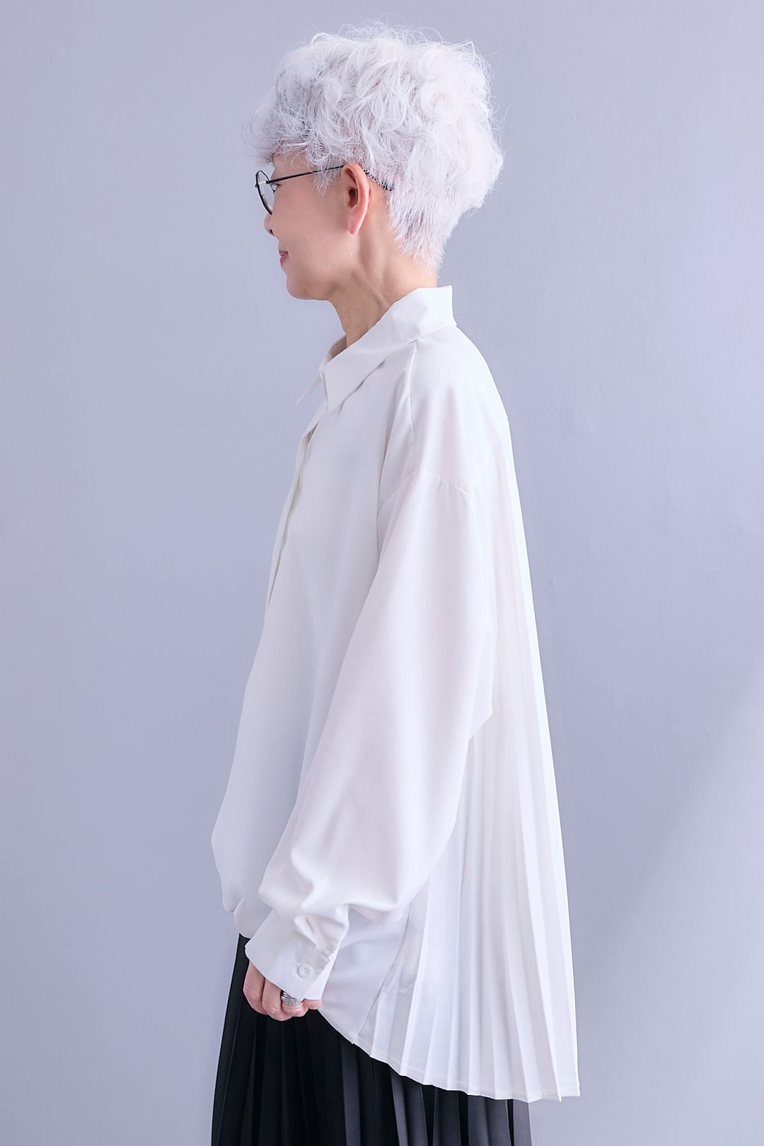 【SET】バックプリーツバルーンブラウス+アシンメトリープリーツスカート(2set)
