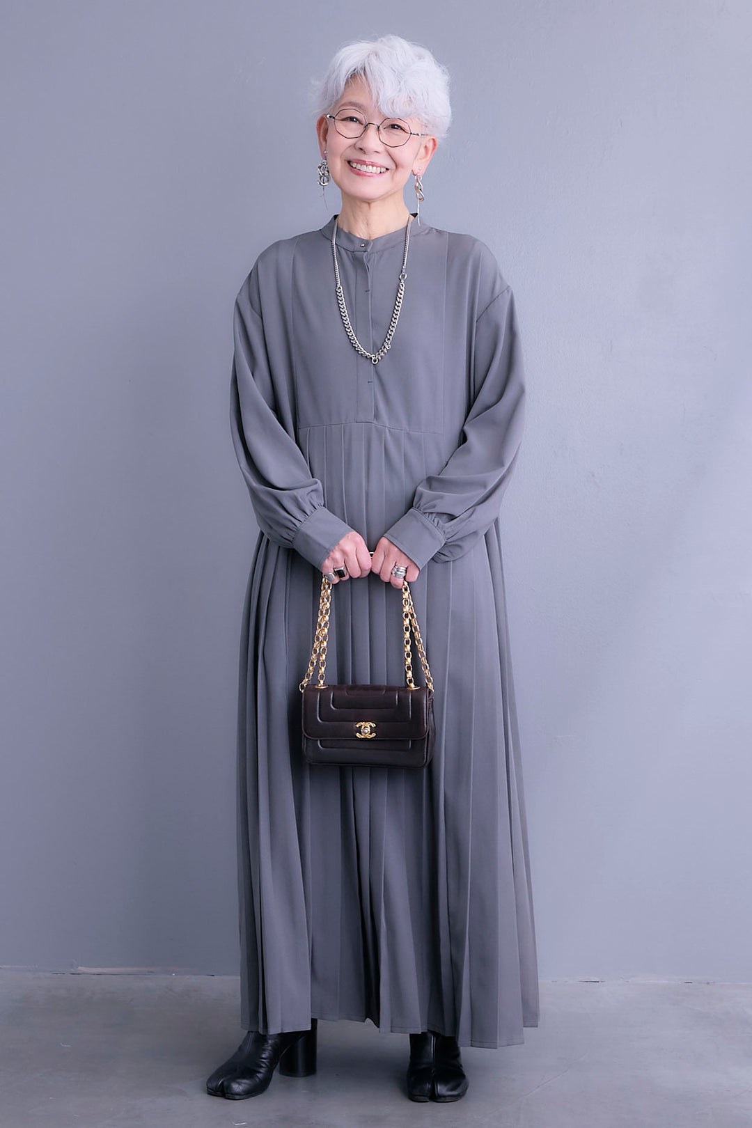 【予約】イレギュラープリーツワンピース（ロング）