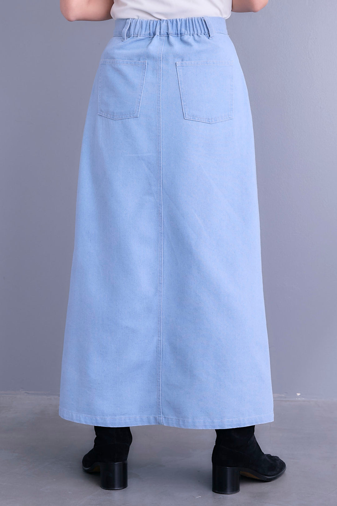 【予約】デニムボタンロングスカート【セットアップ可能】