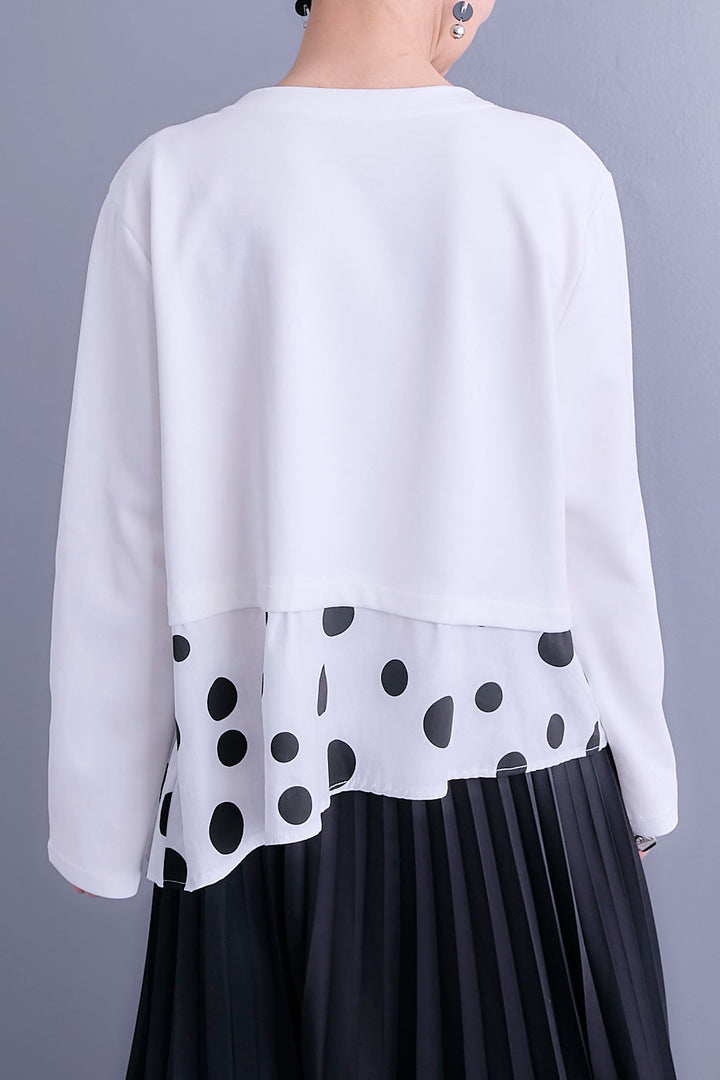 【予約】ドット×アシンメトリーZIPデザイントップス