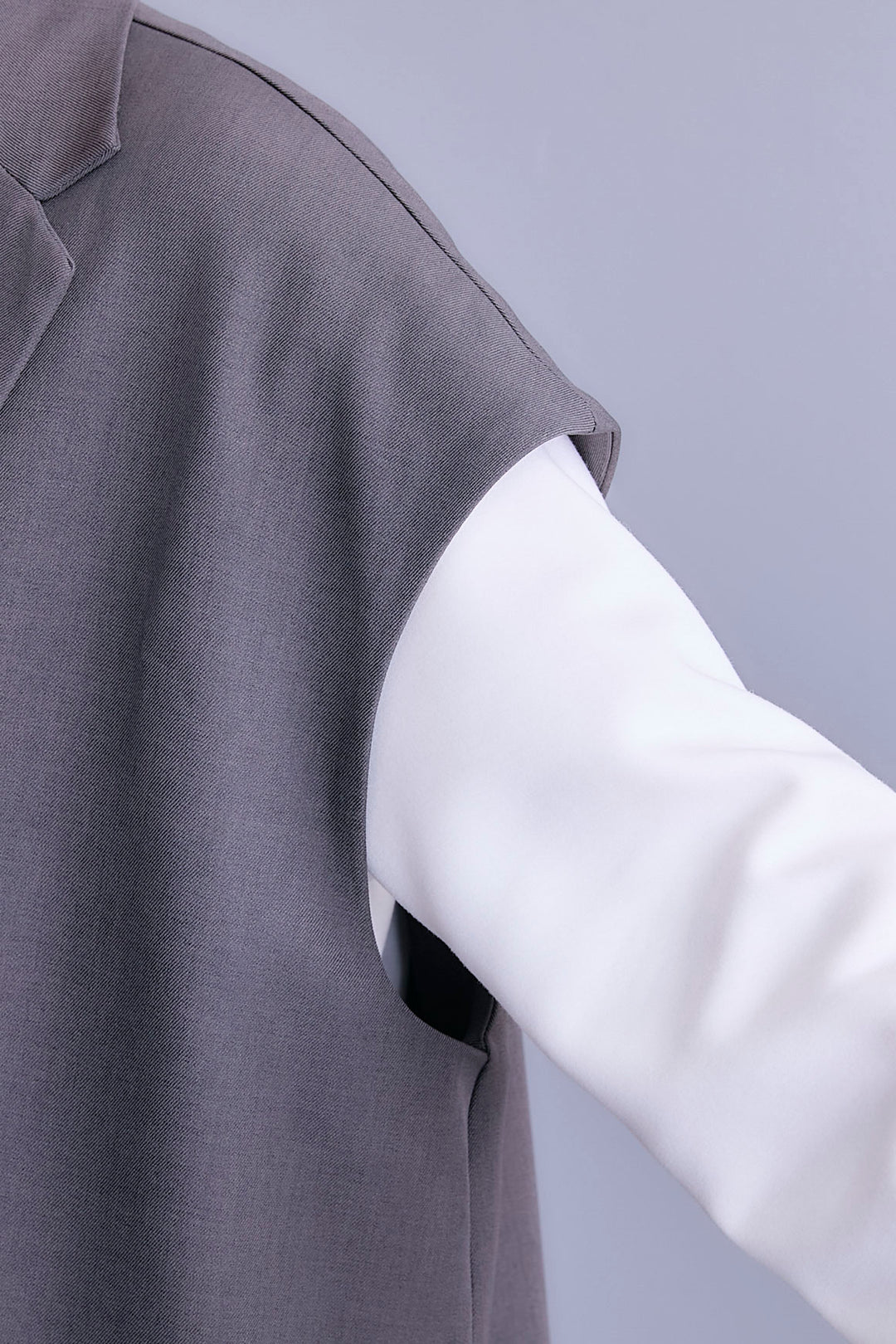 【SET】テーラードロングジレ+アシメフラワープリーツドッキングワンピース(2set)