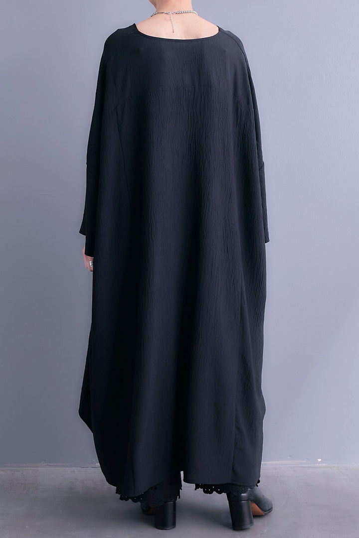 【SET】Vネックリラックスシルエットワンピース+ヘムレースワイドペチパンツ(2set)