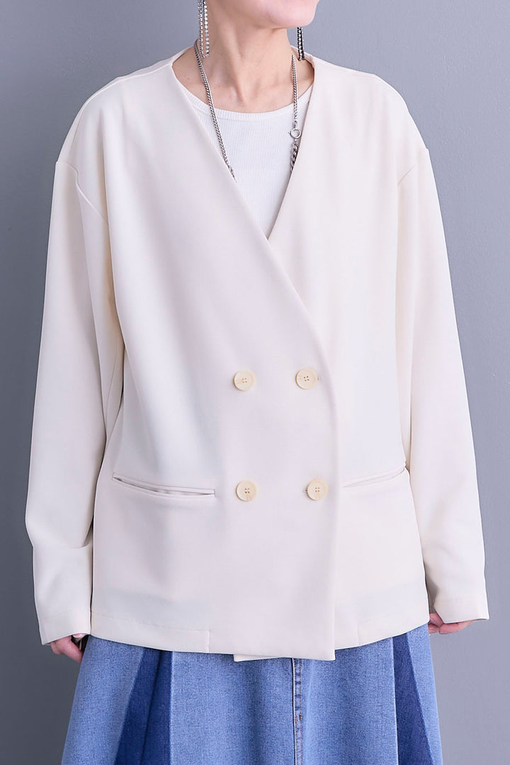 【SET】ZIPスリーブケープライク2WAYジャケット+プリーツタックデニムスカート(2set)