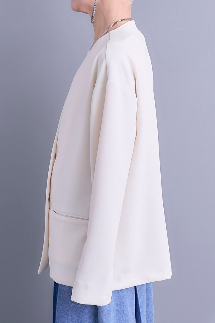 【SET】ZIPスリーブケープライク2WAYジャケット+プリーツタックデニムスカート(2set)