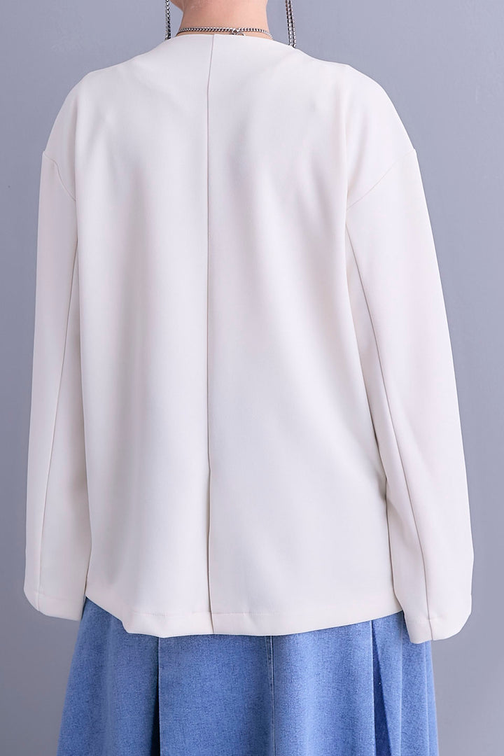 【SET】ZIPスリーブケープライク2WAYジャケット+プリーツタックデニムスカート(2set)