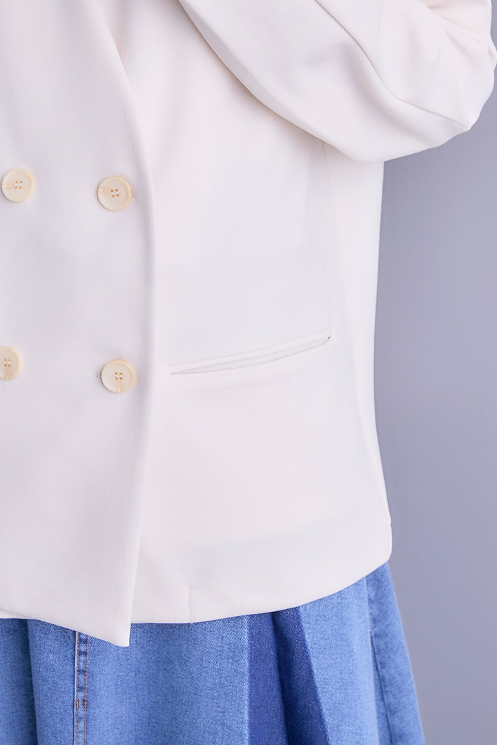 【SET】ZIPスリーブケープライク2WAYジャケット+プリーツタックデニムスカート(2set)