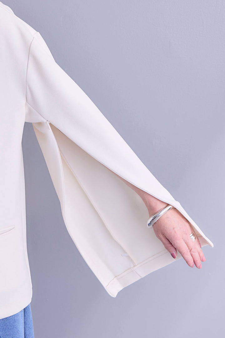 【SET】ZIPスリーブケープライク2WAYジャケット+プリーツタックデニムスカート(2set)