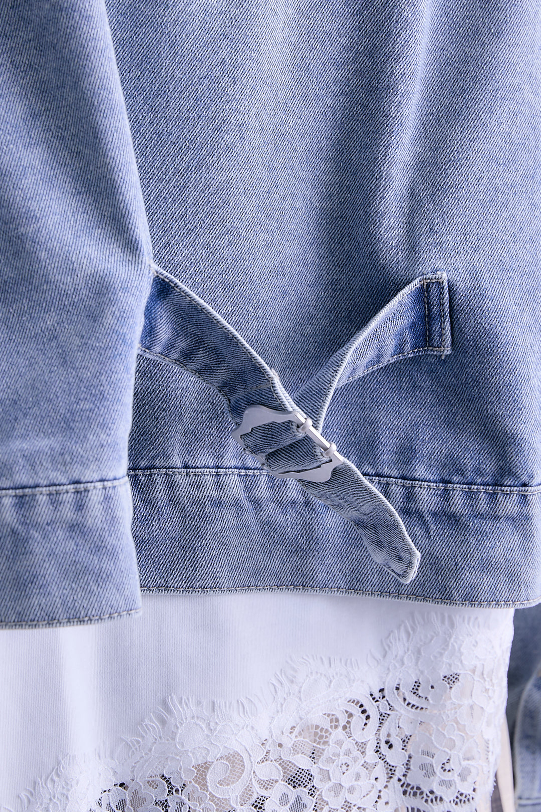 【SET】10ozライトデニムショートジャケット+アシメフラワープリーツドッキングワンピース(2set)