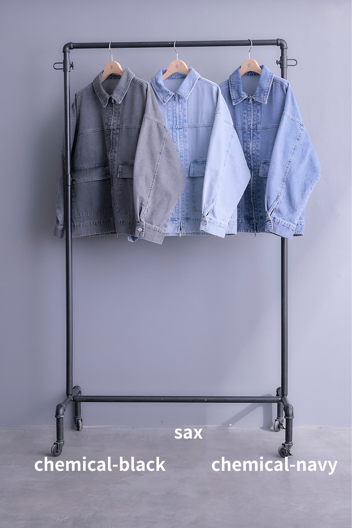 【予約】ジップアップデニムブルゾン