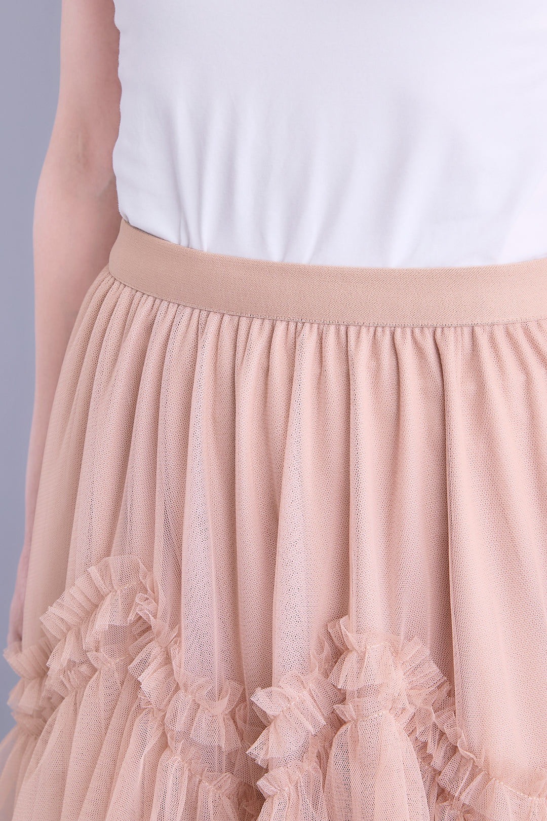 【即納】タッセルチュールティアードスカート