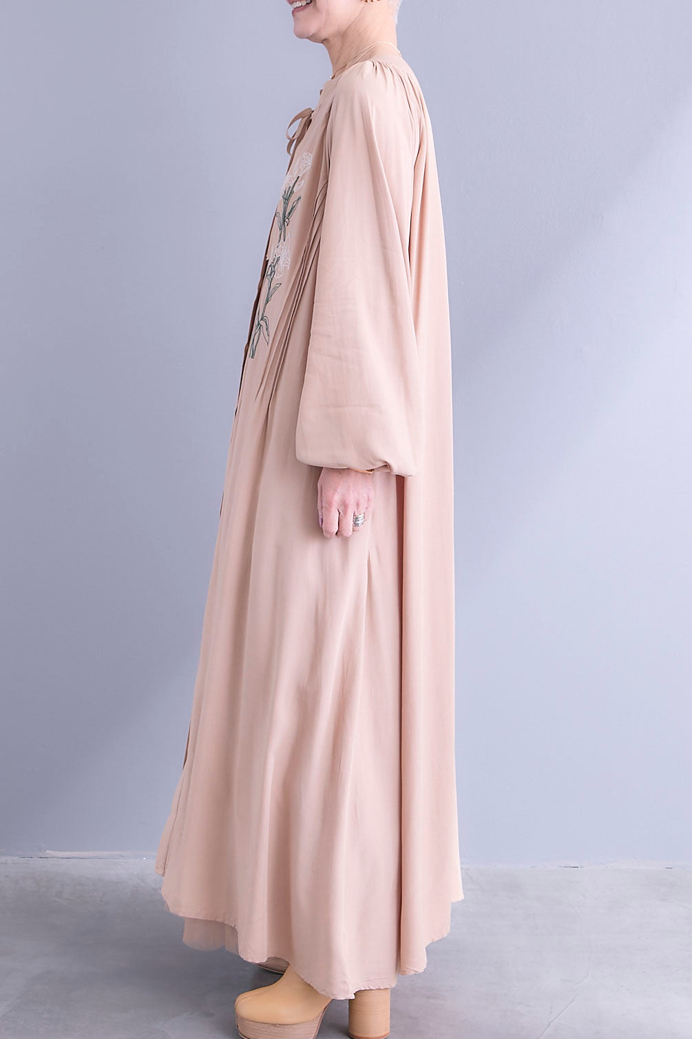 【予約】フラワーエンブロイダリーシャツワンピース